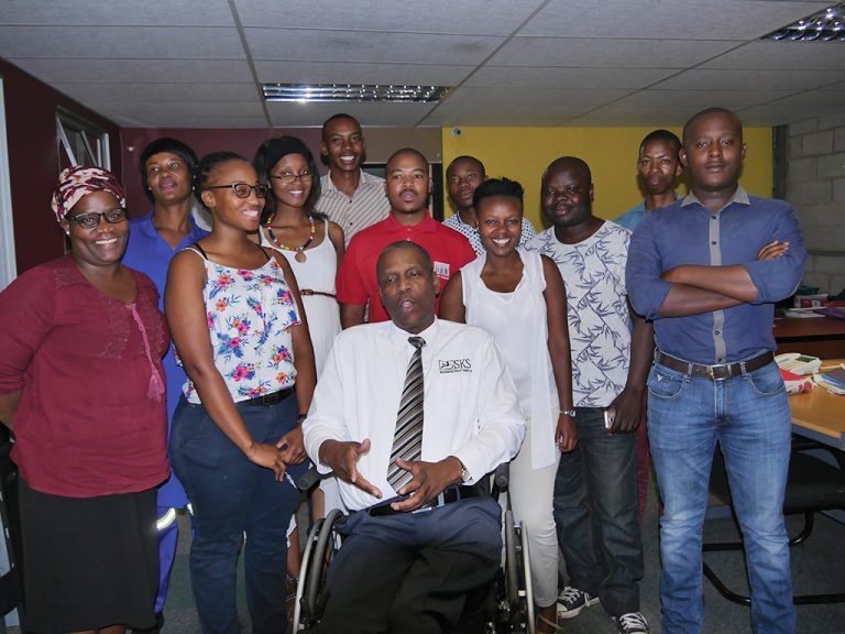 Siphiwe Zwane with some of his staff
