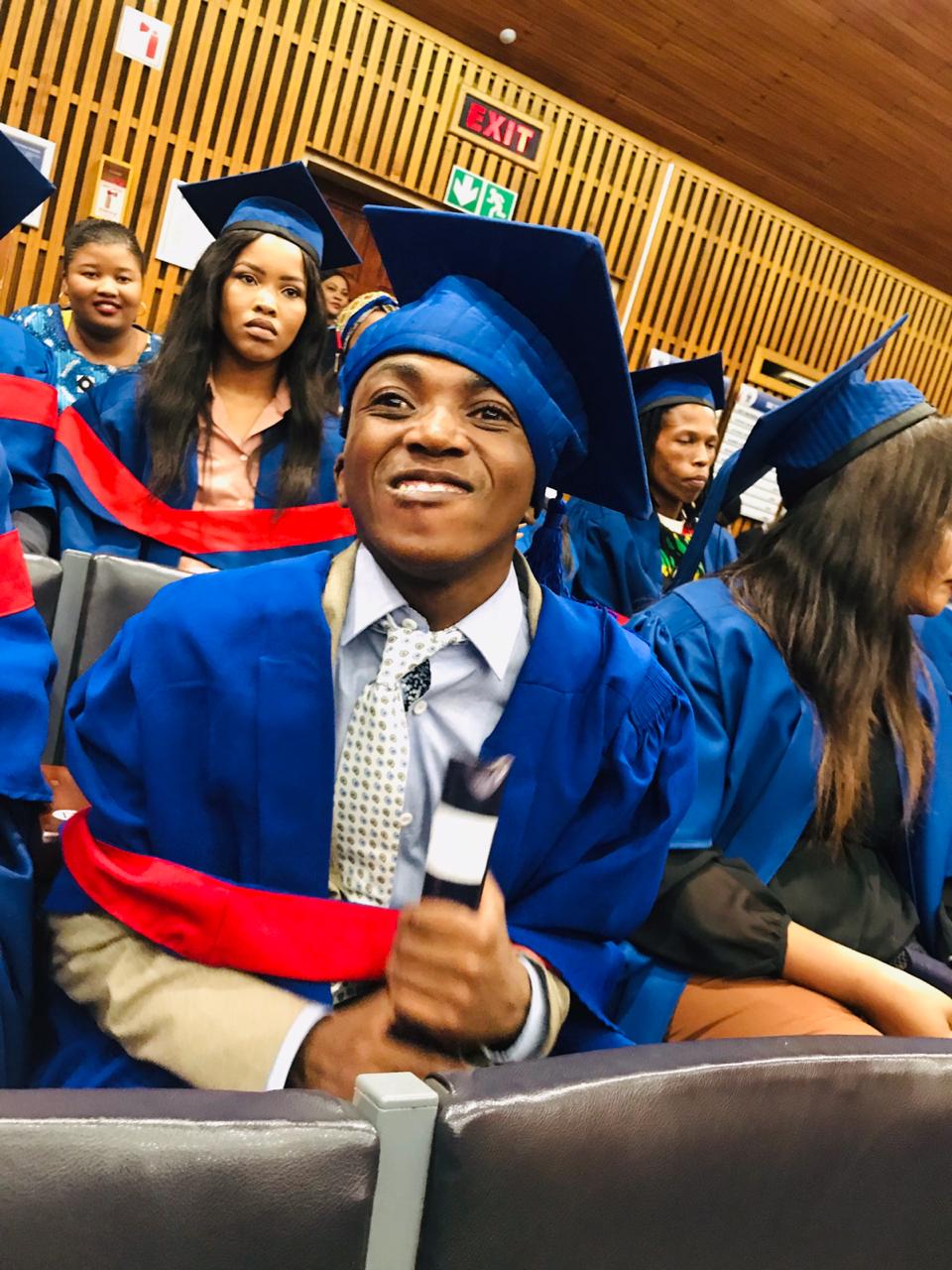 Simukele Ngema on his graduation day