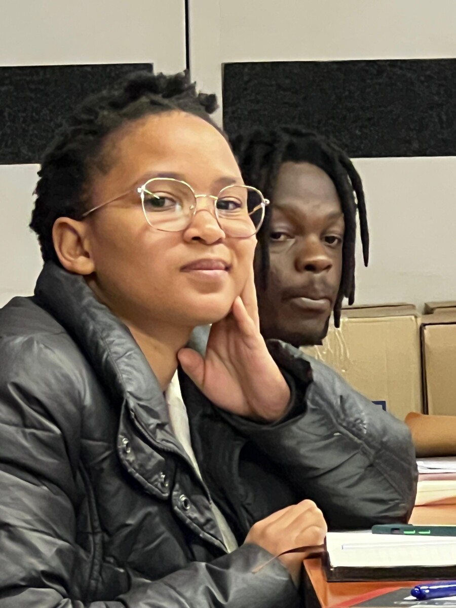 Ronel Minnies and Gift Mncube, from NCPD, listening attentively at the financial literacy session