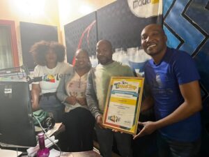 The Ingwane FM official station manager received a certificate of appreciation for their support from Casual Day