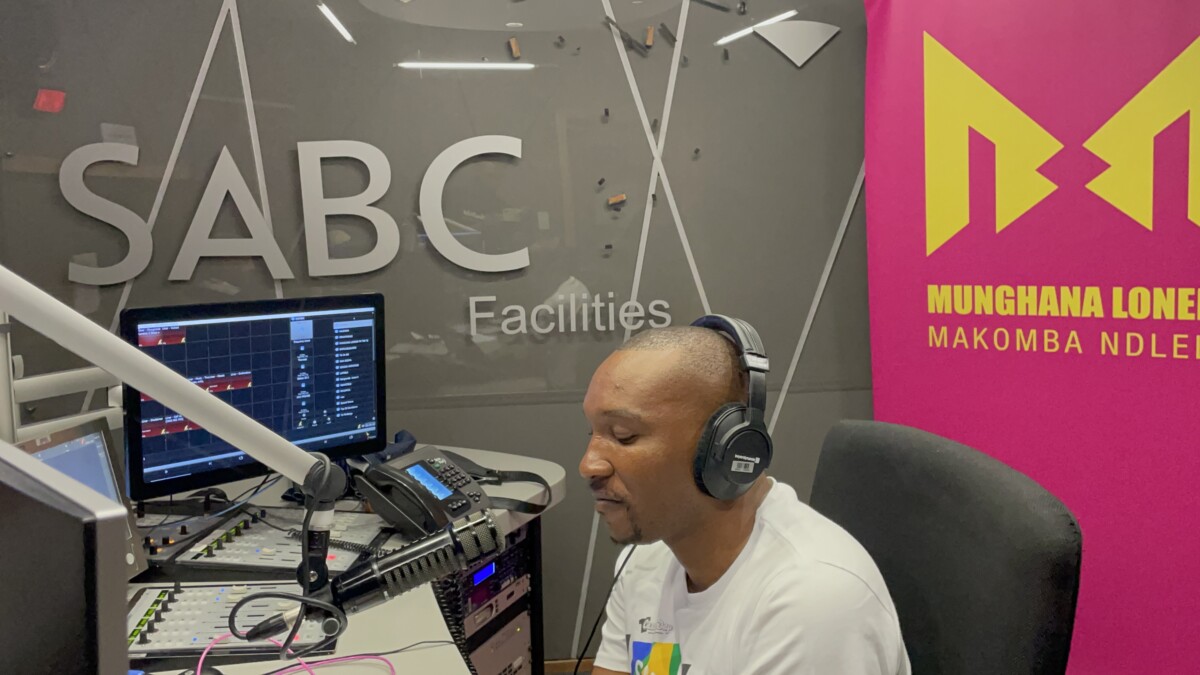 Dylan Mashele at Munghana Lonene on Khensani Nyango's Swa Risima Show. SABC has been instrumental in providing media partnerships