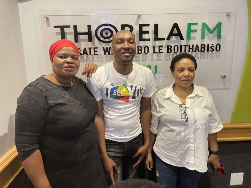 Dylan Mashele (Casual Day) flanked by Mokgadi Matlebjane from Thobela FM(left) and SABC Limpopo Station Manager, Florina Sebola. Media partnerships like this one drives Casual Day's publicity