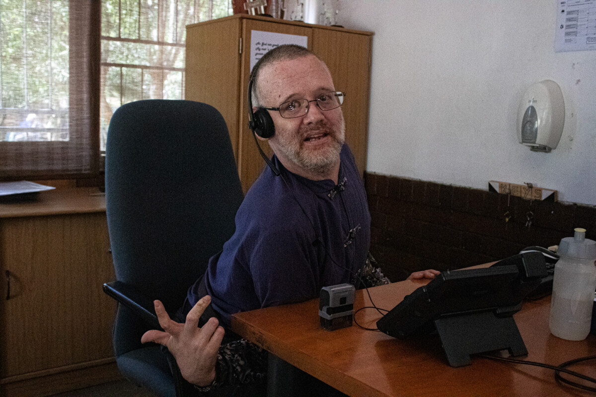 Natus mans the APD Free State switchboard.