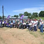 Pevensey Place residents celebrate their new solar power installation, funded by the Hollywood Foundation.