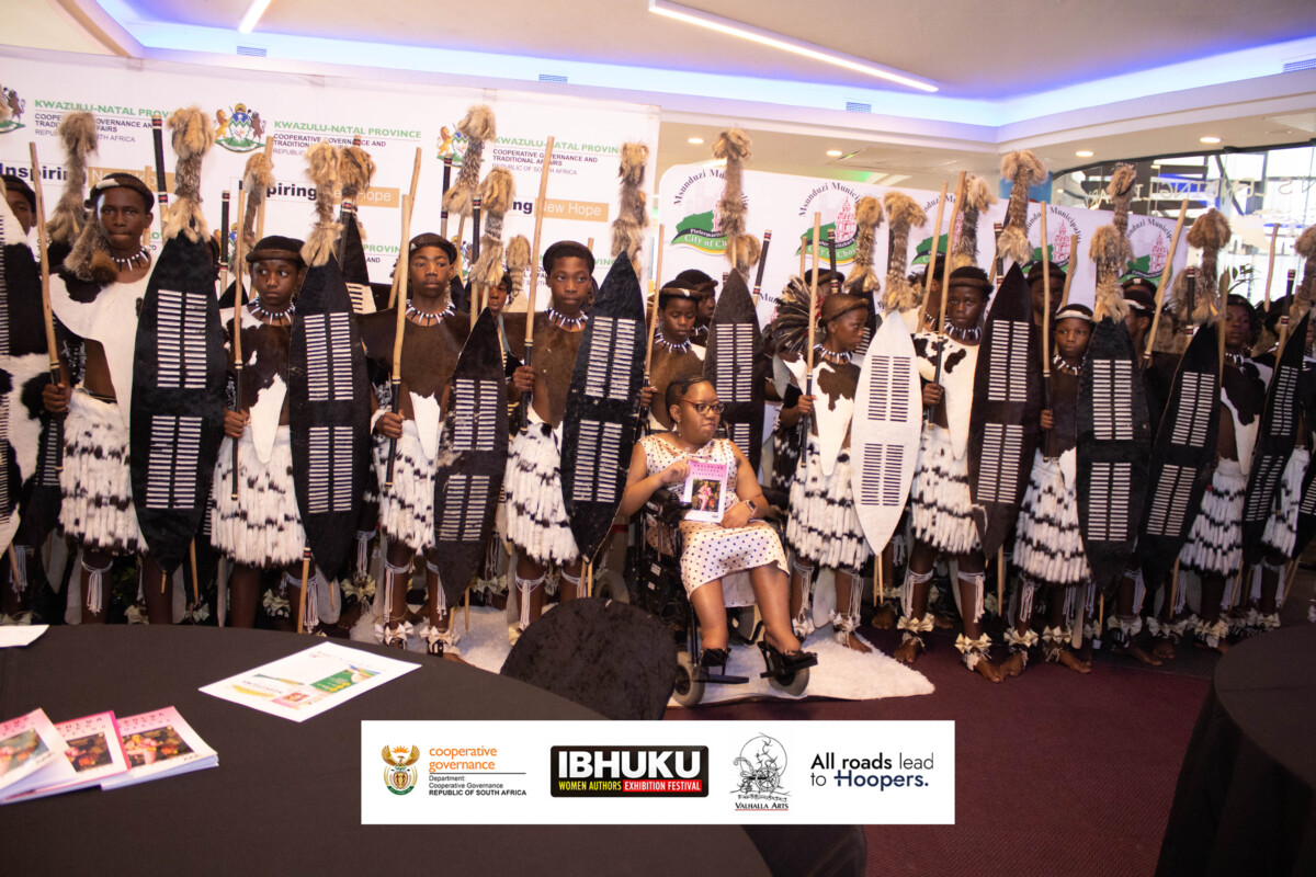Gugu Mjilo(on wheelchair) flanked by some of the entertainers during the book launch tour